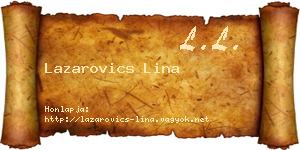Lazarovics Lina névjegykártya